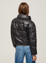 Women Black Pepe Jeans Shiny Padded Down Jacket 60J40123 - Image 4