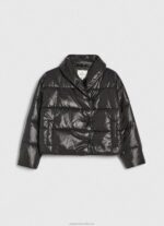 Women Black Pepe Jeans Shiny Padded Down Jacket 60J40123 - Image 5