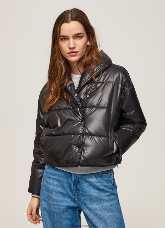 women_black_pepe_jeans_shiny_padded_down_jacket_60j40123.jpg Women Black Pepe Jeans Shiny Padded Down Jacket 60J40123 - Image 1