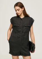 Women Black Pepe Jeans Short Jumpsuit With Belt 60J40177 - Image 2