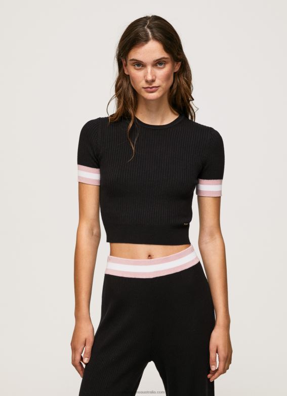 women_black_pepe_jeans_short_sleeved_round_neck_top_60j40263.jpg Women Black Pepe Jeans Short Sleeved Round Neck Top 60J40263 - Image 1