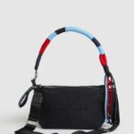 Women Black Pepe Jeans Shoulder Bag With Detachable Handle 60J40734