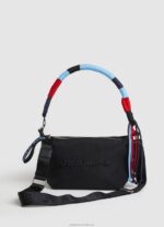 Women Black Pepe Jeans Shoulder Bag With Detachable Handle 60J40734