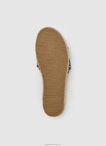 Women Black Pepe Jeans Siva Jacquard Jute Sandals 60J40683 - Image 5