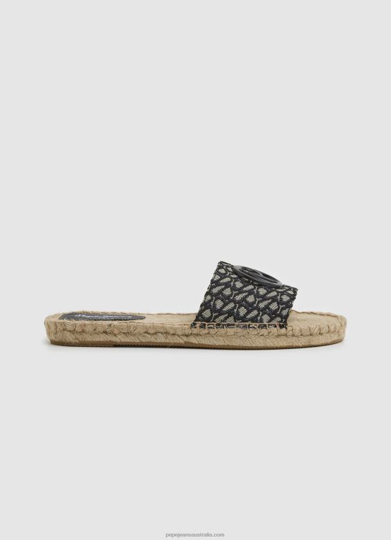 women_black_pepe_jeans_siva_jacquard_jute_sandals_60j40683.jpg Women Black Pepe Jeans Siva Jacquard Jute Sandals 60J40683 - Image 1