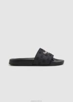 Women Black Pepe Jeans Slider Plain Beach Flip Flops 60J40690