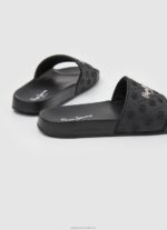 Women Black Pepe Jeans Slider Plain Beach Flip Flops 60J40690 - Image 4