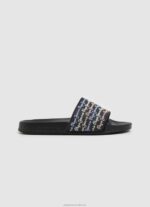 Women Black Pepe Jeans Slider Set Beach Flip Flops 60J40692