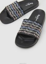 Women Black Pepe Jeans Slider Set Beach Flip Flops 60J40692 - Image 3