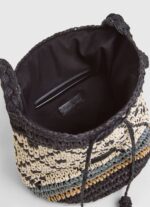 Women Black Pepe Jeans Straw Bucket Bag 60J40719 - Image 4