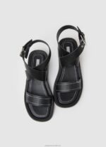 Women Black Pepe Jeans Summer Logy Wedge Sandals 60J40652 - Image 2