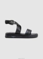 Women Black Pepe Jeans Summer Logy Wedge Sandals 60J40652