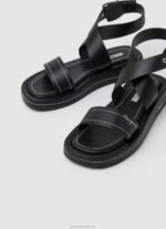 Women Black Pepe Jeans Summer Logy Wedge Sandals 60J40652 - Image 3