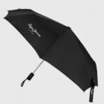 Women Black Pepe Jeans Teo Folding Automatic Umbrella 60J40787