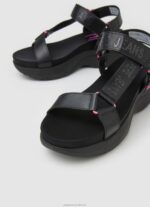 Women Black Pepe Jeans Venus Ace Trek Sandals 60J40687 - Image 3