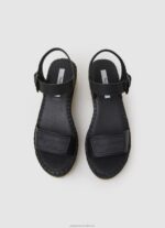 Women Black Pepe Jeans Witney Brand Wedge Sandals 60J40643 - Image 2