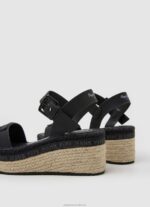 Women Black Pepe Jeans Witney Brand Wedge Sandals 60J40643 - Image 4