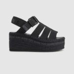 Women Black Pepe Jeans Witney Sunny Wedge Sandals 60J40647