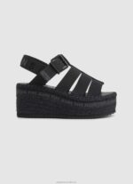Women Black Pepe Jeans Witney Sunny Wedge Sandals 60J40647