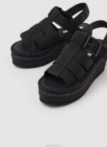 Women Black Pepe Jeans Witney Sunny Wedge Sandals 60J40647 - Image 3