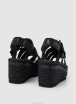 Women Black Pepe Jeans Witney Sunny Wedge Sandals 60J40647 - Image 4