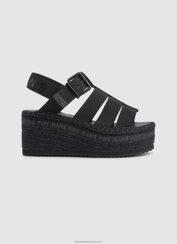 women_black_pepe_jeans_witney_sunny_wedge_sandals_60j40647.jpg Women Black Pepe Jeans Witney Sunny Wedge Sandals 60J40647 - Image 1