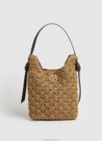 Women Black Pepe Jeans Woven Straw Crossbody Bag 60J40718 - Image 4