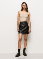 Women Black Pepe Jeans Zip-Fastened Mini Skirt 60J40484