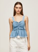 Women Blue Pepe Jeans Denim Tank Top 60J40350