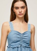 Women Blue Pepe Jeans Denim Tank Top 60J40350 - Image 3