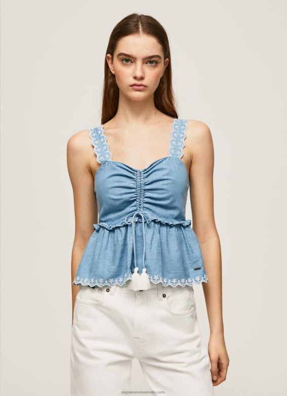 women_blue_pepe_jeans_denim_tank_top_60j40350.jpg Women Blue Pepe Jeans Denim Tank Top 60J40350 - Image 1