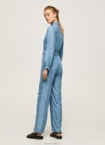 Women Blue Pepe Jeans Long Jumpsuit With Belt Detail 60J40192 - Image 4