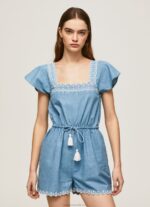 Women Blue Pepe Jeans Short Denim Jumpsuit 60J40191