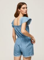 Women Blue Pepe Jeans Short Denim Jumpsuit 60J40191 - Image 4