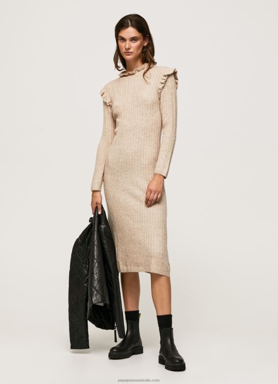 women_buff_pepe_jeans_cable_knit_midi_dress_60j40206.jpg Women Buff Pepe Jeans Cable Knit Midi Dress 60J40206 - Image 1