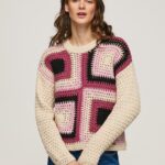 Women Buff Pepe Jeans Crochet Perkins Neck Jersey 60J40246