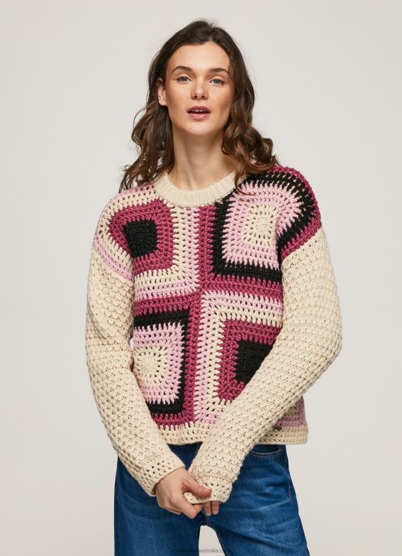 women_buff_pepe_jeans_crochet_perkins_neck_jersey_60j40246.jpg Women Buff Pepe Jeans Crochet Perkins Neck Jersey 60J40246 - Image 1