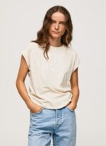 Women Buff Pepe Jeans Floral Logo Cotton T-Shirt 60J40402 - Image 3