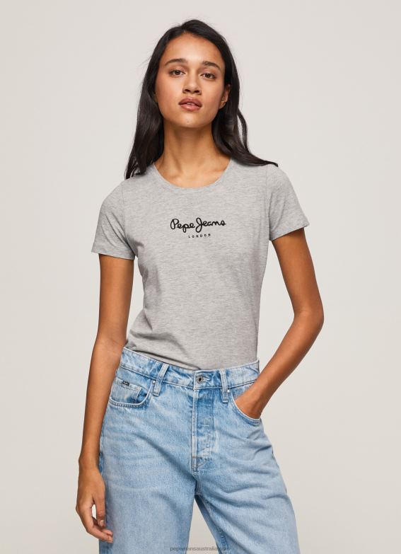 Women Buff Pepe Jeans Floral Logo Cotton T-Shirt 60J40402 - Image 5