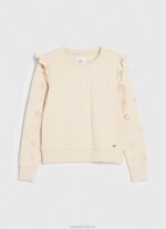 Women Buff Pepe Jeans Frilled Cotton Jumper 60J40284 - Image 5