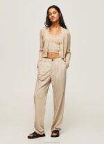 Women Buff Pepe Jeans Openwork V Neck Cardigan 60J40243 - Image 2