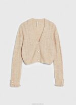 Women Buff Pepe Jeans Openwork V Neck Cardigan 60J40243 - Image 5