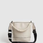 Women Buttermilk Pepe Jeans Double-Handled Bucket Bag 60J40731