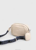 Women Buttermilk Pepe Jeans Embossed Logo Maxi Crossbody Bag 60J40712 - Image 3