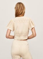 Women Buttermilk Pepe Jeans Fine Knit Openwork Cardigan 60J40265 - Image 4