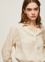 Women Buttermilk Pepe Jeans Plain Regular Fit Shirt 60J40359 - Image 3