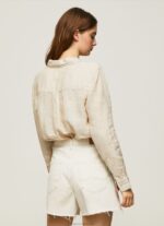 Women Buttermilk Pepe Jeans Plain Regular Fit Shirt 60J40359 - Image 4