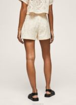 Women Buttermilk Pepe Jeans Shorts With Openwork Details 60J40530 - Image 4