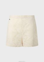 Women Buttermilk Pepe Jeans Shorts With Openwork Details 60J40530 - Image 5
