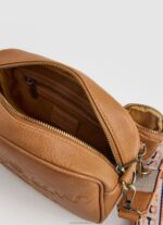 Women Camel Pepe Jeans Embossed Logo Maxi Crossbody Bag 60J40714 - Image 3